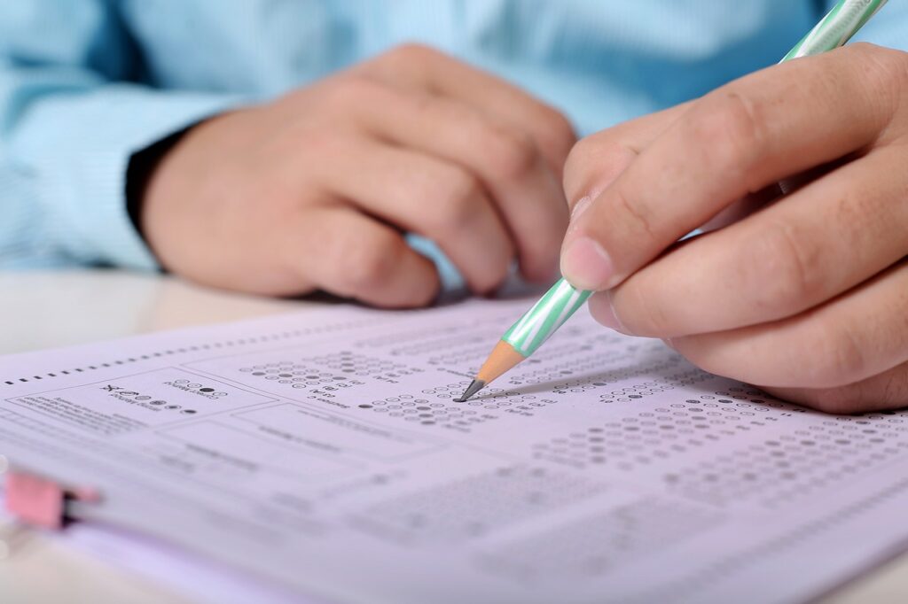 Student Taking Exam